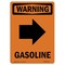 Signmission Safety Sign, OSHA WARNING, 7" Height, Gasoline (Right Arrow), Portrait OS-WS-D-57-V-13214 - alternate 1